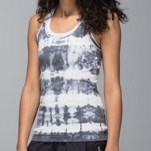 Lululemon swiftly racerback grey white tie dye tank top 6